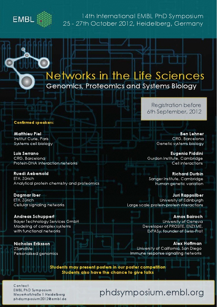 EMBL Symposium: Networks in the Life Sciences